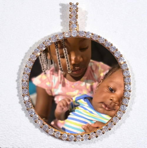 LARGE 3D CIRCLE CUSTOM PICTURE PENDANT
