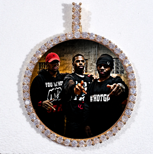 LARGE 3D CIRCLE CUSTOM PICTURE PENDANT