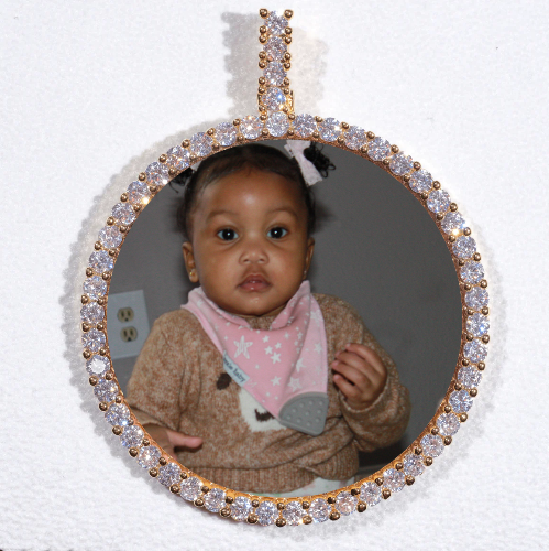 LARGE 3D CIRCLE CUSTOM PICTURE PENDANT