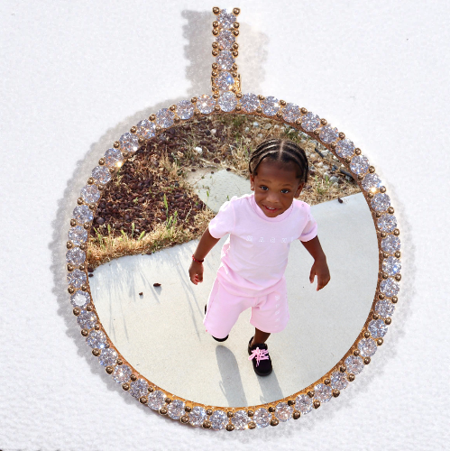 LARGE 3D CIRCLE CUSTOM PICTURE PENDANT