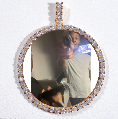 LARGE 3D CIRCLE CUSTOM PICTURE PENDANT