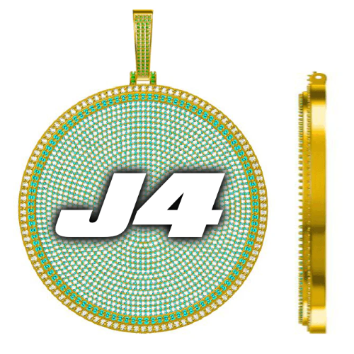 CUSTOM LETTER NECKLACE 3D BIG DISC
