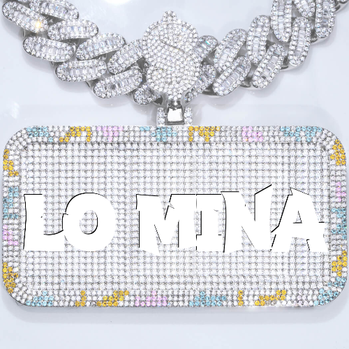 CUSTOM LETTER NECKLACE 3D COLORFUL SQUARE