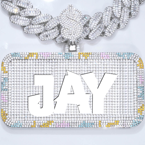 CUSTOM LETTER NECKLACE 3D COLORFUL SQUARE