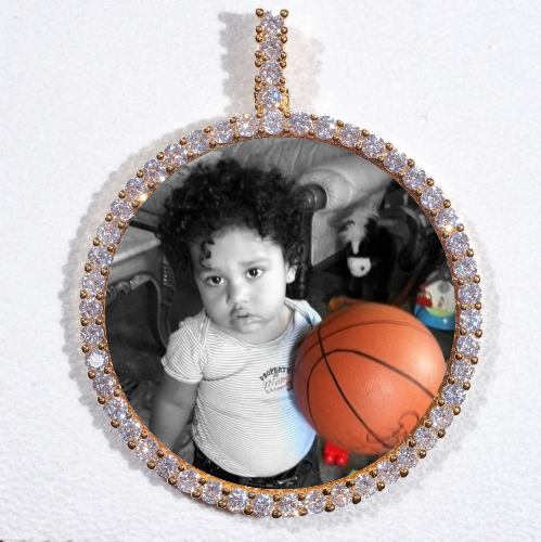 LARGE 3D CIRCLE CUSTOM PICTURE PENDANT
