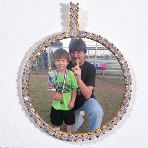 LARGE 3D CIRCLE CUSTOM PICTURE PENDANT