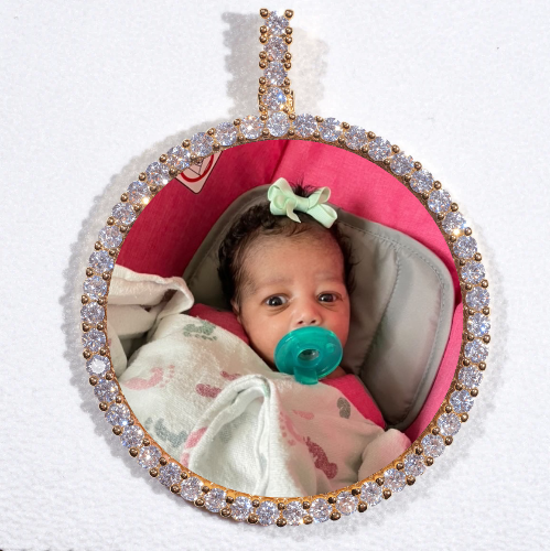 LARGE 3D CIRCLE CUSTOM PICTURE PENDANT