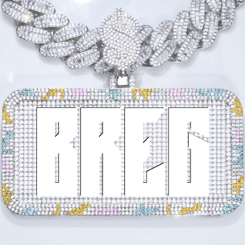 CUSTOM LETTER NECKLACE 3D COLORFUL SQUARE