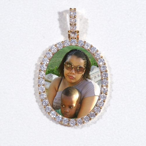 3D Oval Custom Picture Pendant