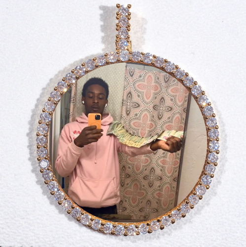 LARGE 3D CIRCLE CUSTOM PICTURE PENDANT