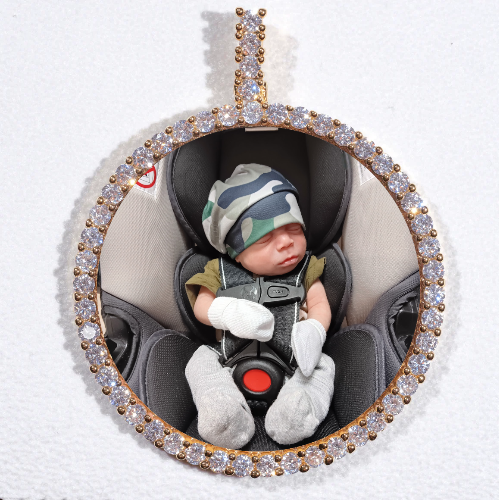 LARGE 3D CIRCLE CUSTOM PICTURE PENDANT