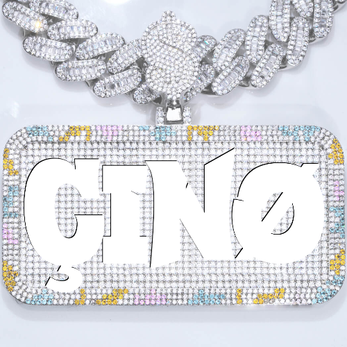 CUSTOM LETTER NECKLACE 3D COLORFUL SQUARE