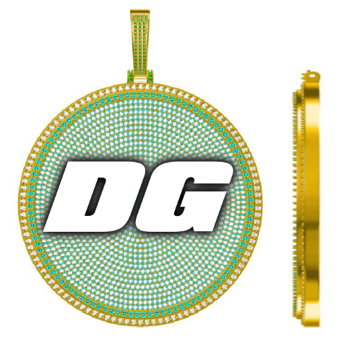 CUSTOM LETTER NECKLACE 3D BIG DISC