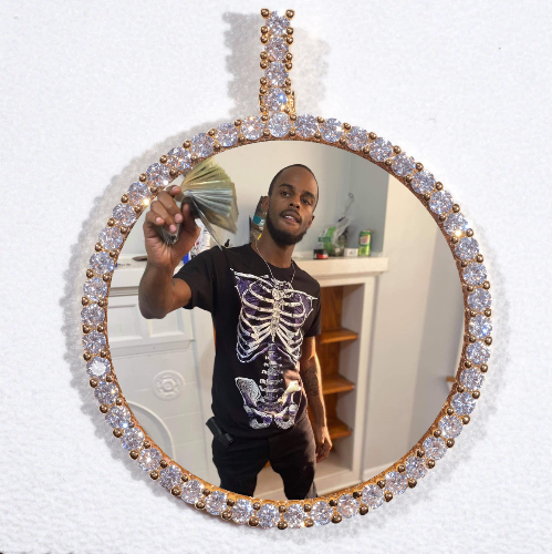 LARGE 3D CIRCLE CUSTOM PICTURE PENDANT