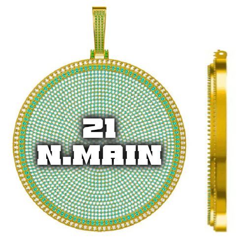 CUSTOM LETTER NECKLACE 3D BIG DISC
