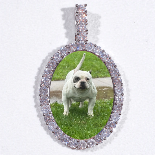 Large 3D Oval Custom Picture Pendant