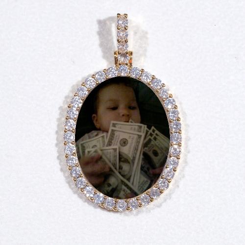 3D Oval Custom Picture Pendant
