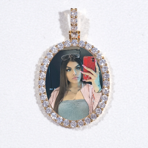 3D Oval Custom Picture Pendant