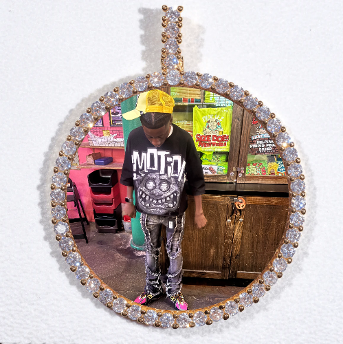 LARGE 3D CIRCLE CUSTOM PICTURE PENDANT