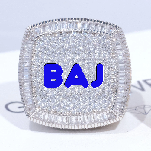 CUSTOM LETTER 3D ICED RING