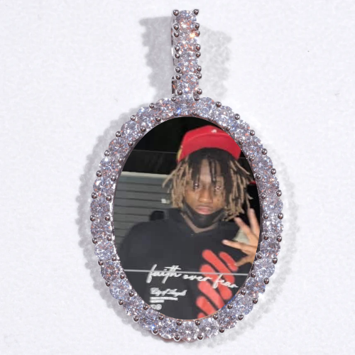 Large 3D Oval Custom Picture Pendant
