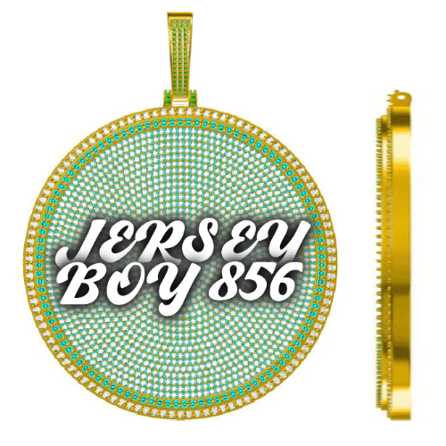 CUSTOM LETTER NECKLACE 3D BIG DISC