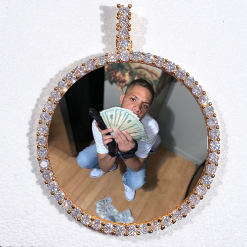 LARGE 3D CIRCLE CUSTOM PICTURE PENDANT