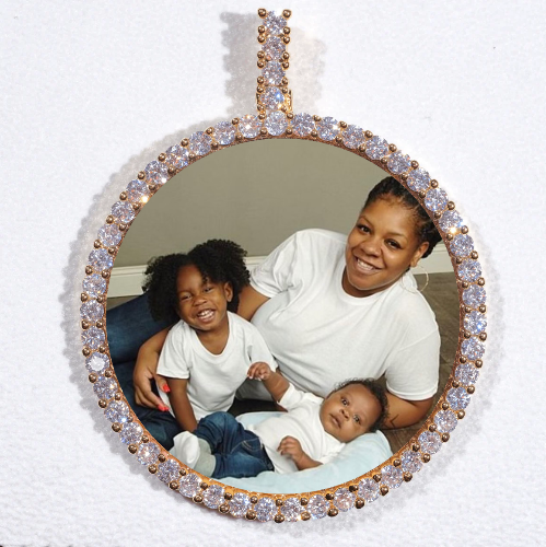 LARGE 3D CIRCLE CUSTOM PICTURE PENDANT