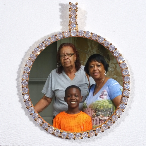 LARGE 3D CIRCLE CUSTOM PICTURE PENDANT
