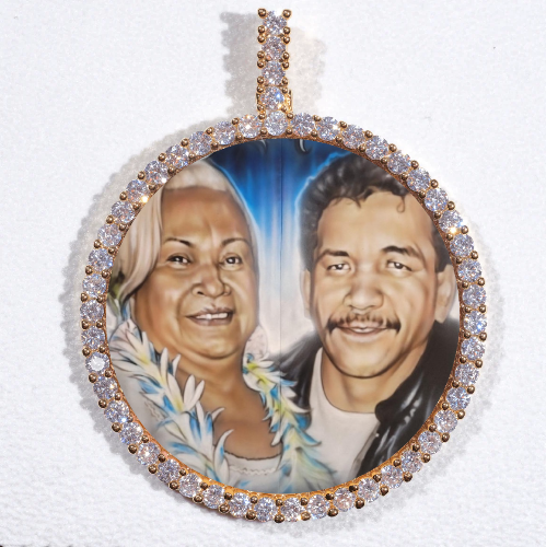 LARGE 3D CIRCLE CUSTOM PICTURE PENDANT
