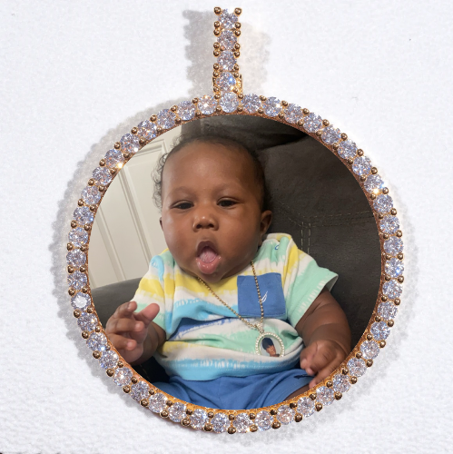 LARGE 3D CIRCLE CUSTOM PICTURE PENDANT