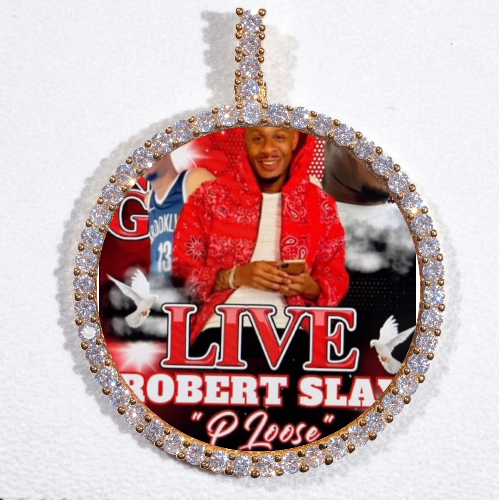 LARGE 3D CIRCLE CUSTOM PICTURE PENDANT