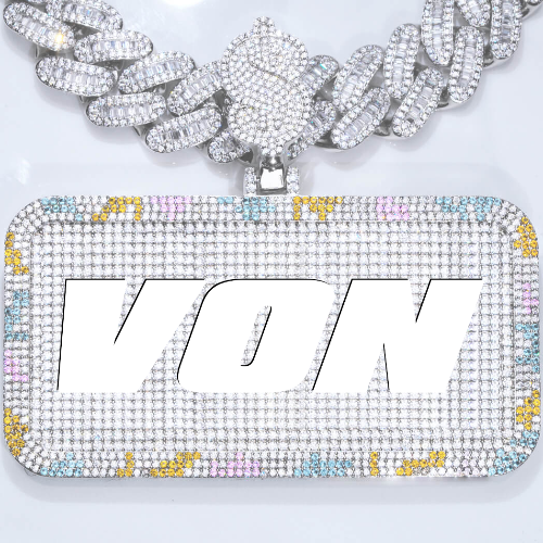 CUSTOM LETTER NECKLACE 3D COLORFUL SQUARE