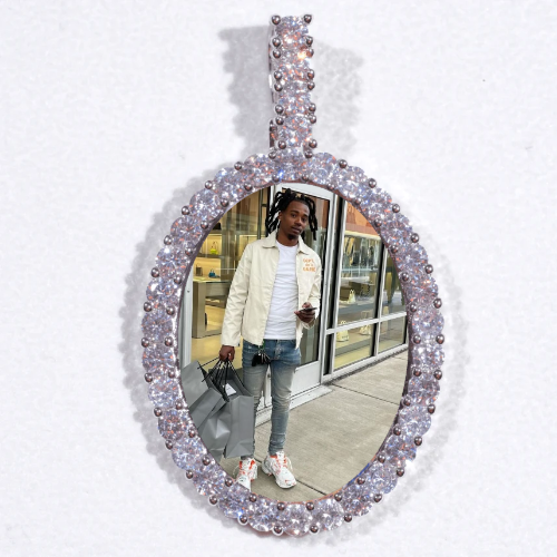 Large 3D Oval Custom Picture Pendant