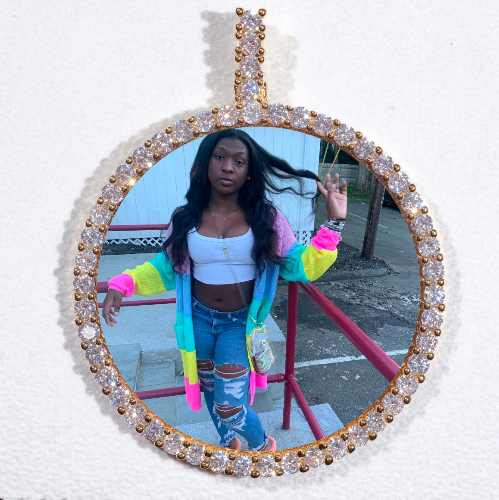 LARGE 3D CIRCLE CUSTOM PICTURE PENDANT