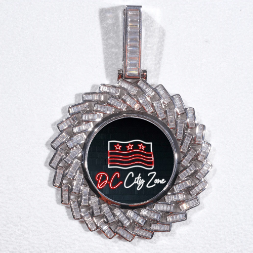 Large 3D Baguette Custom Picture Pendant