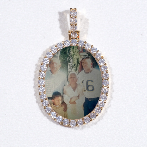 3D Oval Custom Picture Pendant