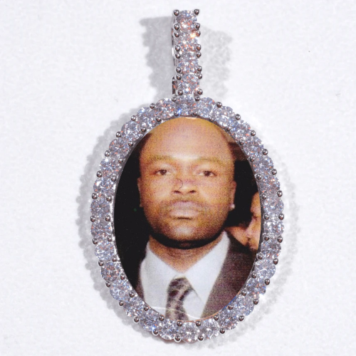 Large 3D Oval Custom Picture Pendant