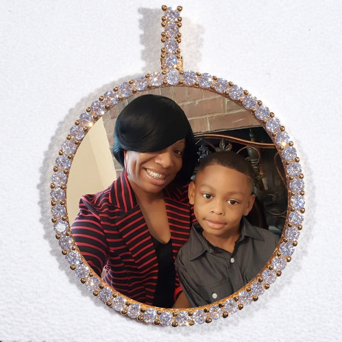 LARGE 3D CIRCLE CUSTOM PICTURE PENDANT