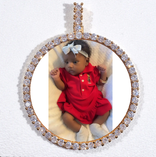 LARGE 3D CIRCLE CUSTOM PICTURE PENDANT