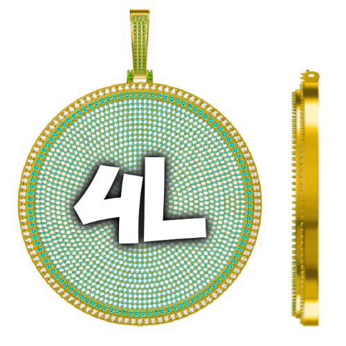 CUSTOM LETTER NECKLACE 3D BIG DISC