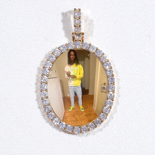 3D Oval Custom Picture Pendant