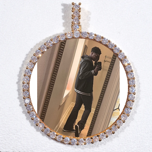 LARGE 3D CIRCLE CUSTOM PICTURE PENDANT