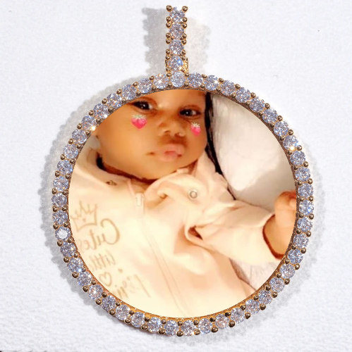 LARGE 3D CIRCLE CUSTOM PICTURE PENDANT