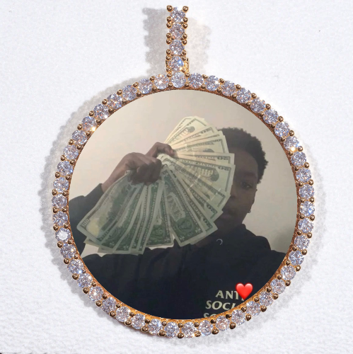 LARGE 3D CIRCLE CUSTOM PICTURE PENDANT
