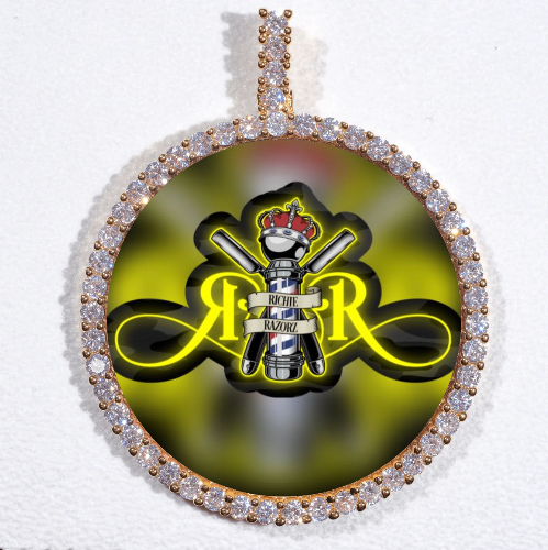 LARGE 3D CIRCLE CUSTOM PICTURE PENDANT
