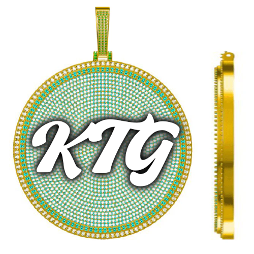 CUSTOM LETTER NECKLACE 3D BIG DISC