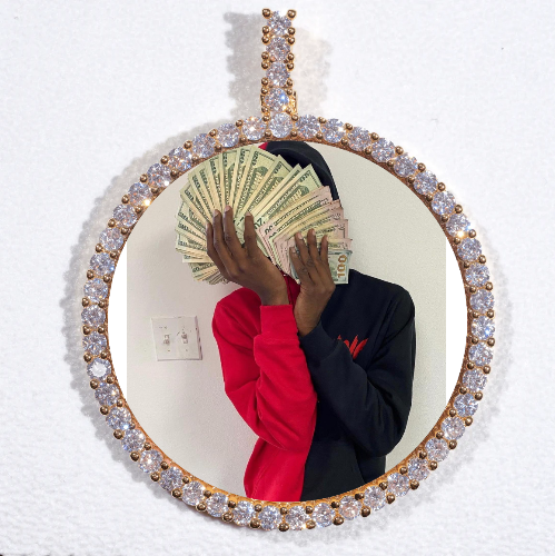 LARGE 3D CIRCLE CUSTOM PICTURE PENDANT