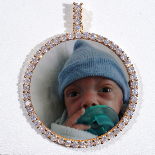 LARGE 3D CIRCLE CUSTOM PICTURE PENDANT