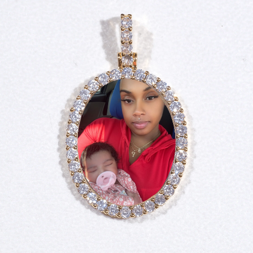 3D Oval Custom Picture Pendant
